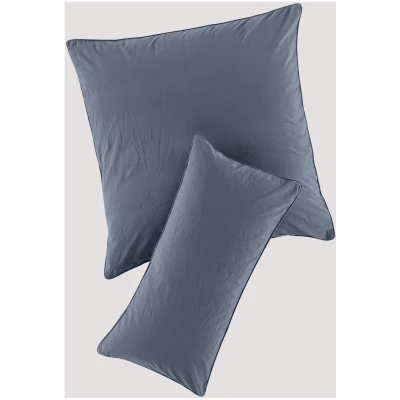 hessnatur Perkal Kissenbezug aus Bio-Baumwolle - blau - Größe 40x40 cm