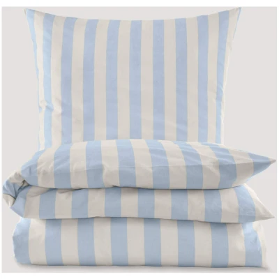 hessnatur Renforcé Bettwäsche-Set CANNES aus Bio-Baumwolle - blau - Größe 135x200 / 40x80 cm