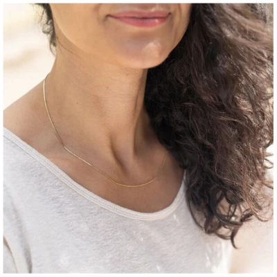 juni Choker Venezianerkette 45cm aus recyceltem Silber vergoldet, hergestellt in Deutschland