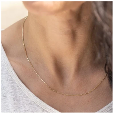 juni Choker Venezianerkette 45cm aus recyceltem Silber vergoldet, hergestellt in Deutschland