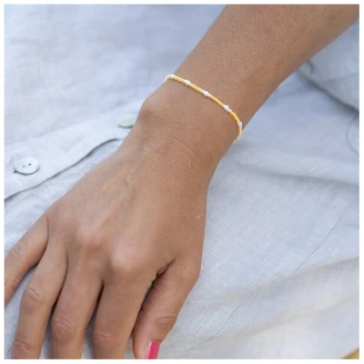 juni Sommer Perlenarmband "Pearl" in neon pink, lila, gelb oder golden