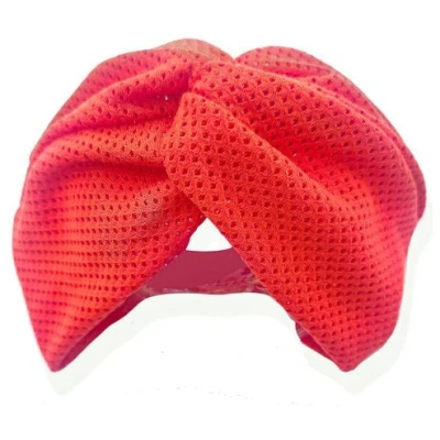 körber mode breites Haarband aus Bio Mesh Jersey Twist gerafftes Stirnband Sommer orange