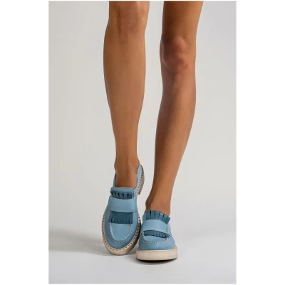 AGAZI Damen vegan 3 In 1 Loafers Diane Himmelblau