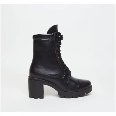AGAZI Damen vegan Stiefel Aga Schwarz