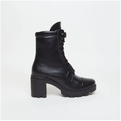 AGAZI Damen vegan Stiefel Aga Schwarz