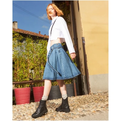 AGAZI Damen vegan Stiefel Edi Schwarz