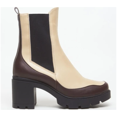AGAZI Damen vegan Stiefel Vicky Vegan Eco-Leather Duo Choco&Vanilla