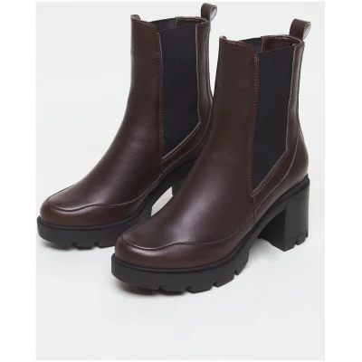 AGAZI Damen vegan Stiefel Vicky Veganes Ã-ko-Leder Chocolate Brown