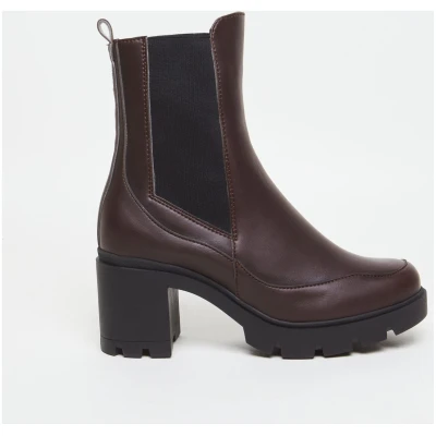 AGAZI Damen vegan Stiefel Vicky Veganes Ã-ko-Leder Chocolate Brown