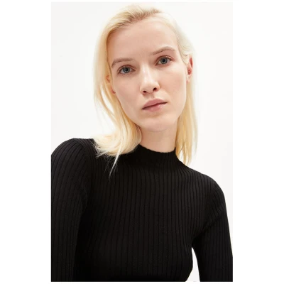 ARMEDANGELS Damen vegan Gerippter Pullover Alaania Schwarz
