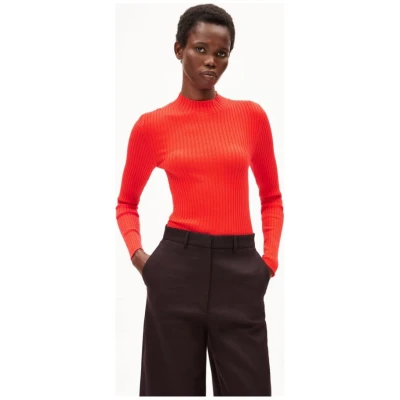 ARMEDANGELS Damen vegan Rollkragenpullover Alania Rot