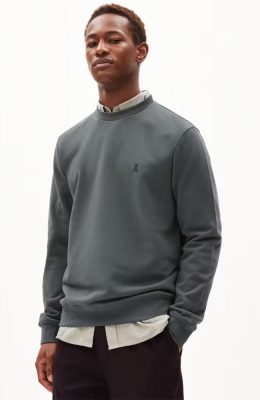 ARMEDANGELS Herren vegan Sweatshirt Baaro Space Steel Dunkelgrau