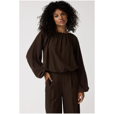 Alchemist Damen vegan Bluse Elise Dunkelbraun