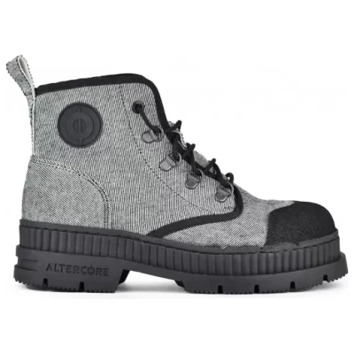 Altercore Damen vegan Stiefel Delle Hellgrau