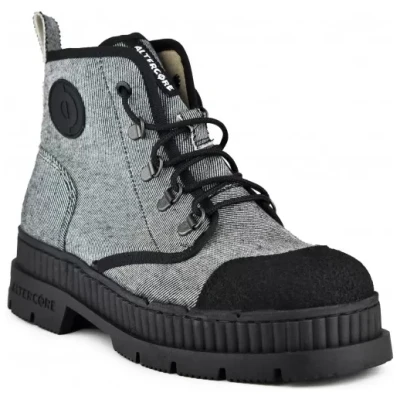 Altercore Damen vegan Stiefel Delle Hellgrau