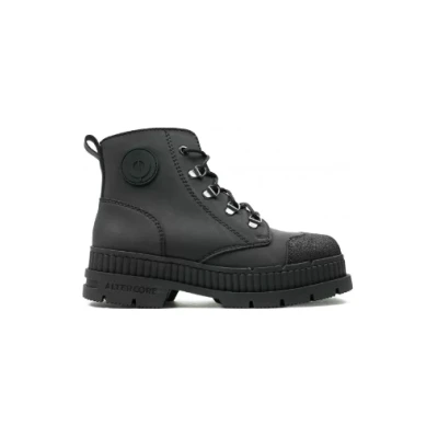 Altercore Damen vegan Stiefel Dent Veganes Nubukleder Schwarz