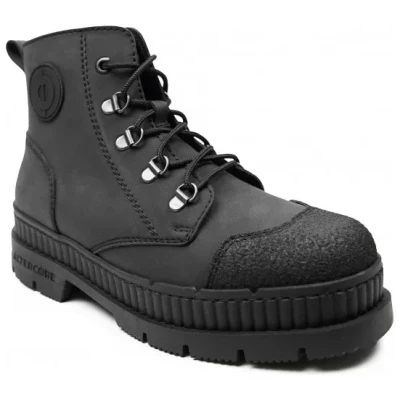 Altercore Damen vegan Stiefel Dent Veganes Nubukleder Schwarz