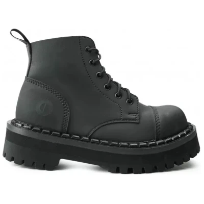 Altercore Herren vegan Stiefel 656 Veganes Nubukleder Schwarz