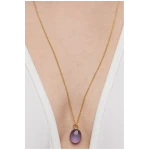 Amadeus Damen vegan Halskette Eden Goldkette Mit Amethyst-AnhÃ¤nger
