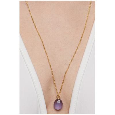 Amadeus Damen vegan Halskette Eden Goldkette Mit Amethyst-AnhÃ¤nger
