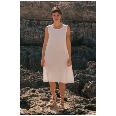 AmourLinen Damen vegan Kleid Norah White
