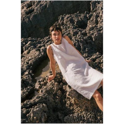 AmourLinen Damen vegan Kleid Norah White