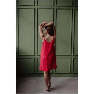 AmourLinen Damen vegan Slip Dress Zoe Viva Magenta