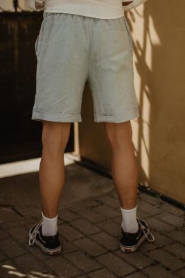 AmourLinen Herren vegan Shorts Ares Salbei GrÃ¼n