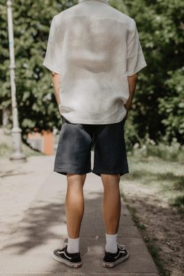 AmourLinen Herren vegan Shorts Classic Hermes Anthrazit