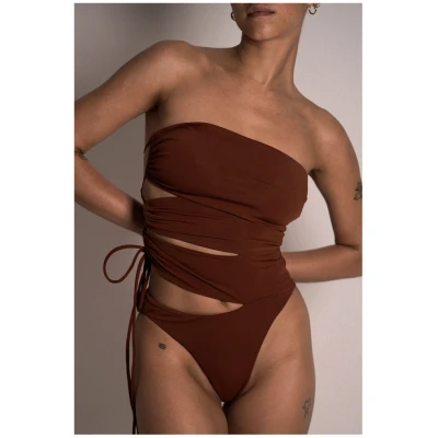 Anekdot Damen vegan Badeanzug Einteiler Caletta Rust