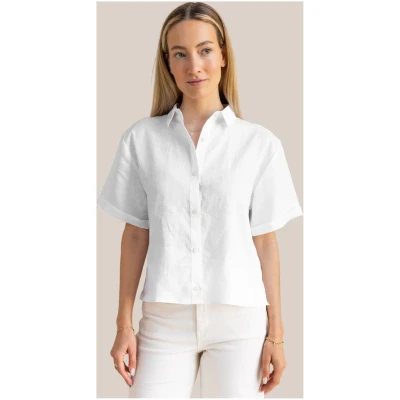Arber Studio Damen vegan Bluse Eden Weiß