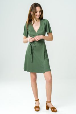 Avani Damen vegan Kleid Akazie GrÃ¼n