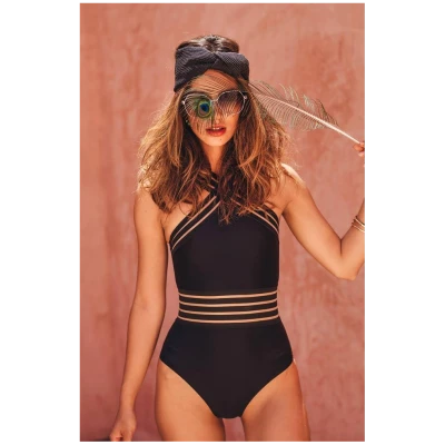 Averie Damen vegan Badeanzug Imogen Schwarz