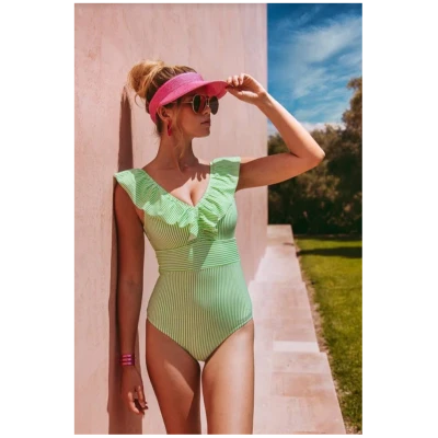 Averie Damen vegan Badeanzug Layla Retro GrÃ¼n