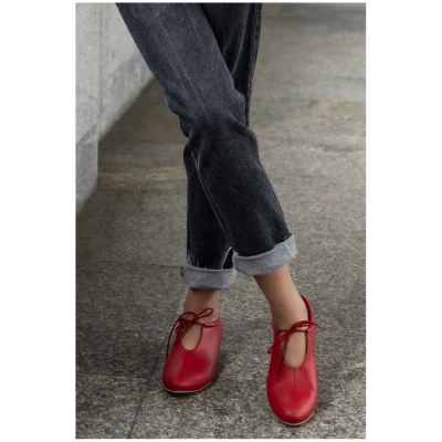 BOHEMA Damen vegan Ballerinas Akira Pumps Nopal Rot