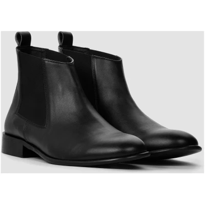 BOHEMA Damen vegan Chelsea Boots Flossy Schwarz