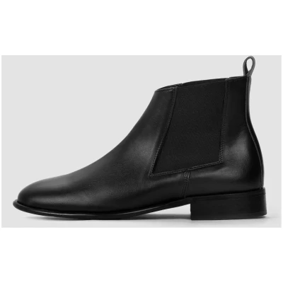 BOHEMA Damen vegan Chelsea Boots Flossy Schwarz