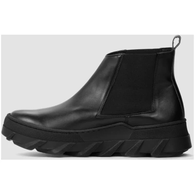 BOHEMA Damen vegan Chelsea Boots Tiger Schwarz