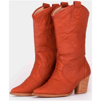 BOHEMA Damen vegan Stiefel Pina Rot