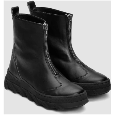 BOHEMA Damen vegan Stiefel Tiger Schwarz