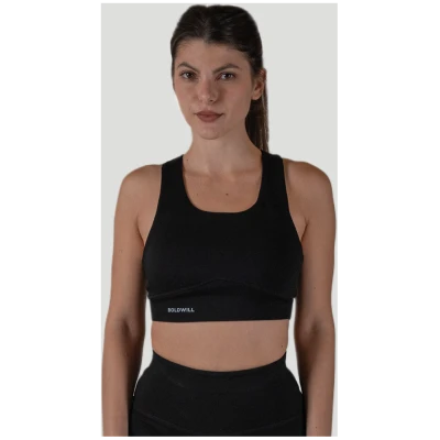 Boldwill Damen vegan Sport-Bh Schwarz