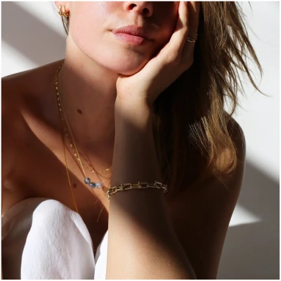 Bound Studios Damen vegan Das Anna-Armband Massivem 14-KarÃ¤tigem Gold