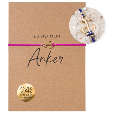 Bow & Hummingbird Armband auf Karte - Anker - Du bist mein Anker