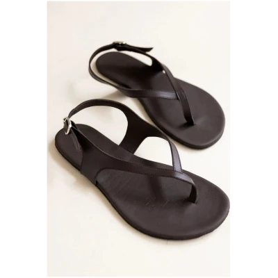 Clotsy Damen vegan Sandalen Barefoot Alba Braun