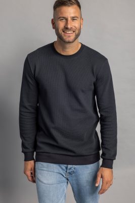 DIRTS Herren vegan Longsleeve WaffelpiquÃ© Schwarz