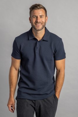 DIRTS Herren vegan Poloshirt WaffelpiquÃ© Navy