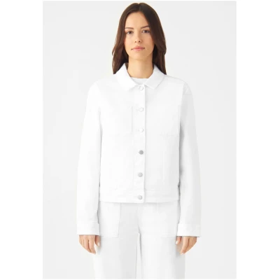 Dawn Damen vegan Jacke Callisto Klassisch Weiß Denim