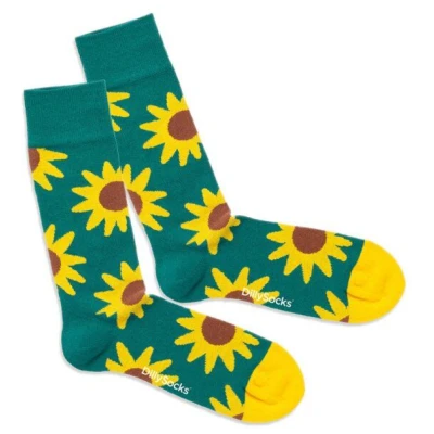 DillySocks Bunte Socken, Bio Baumwolle, Blooming Sunflower