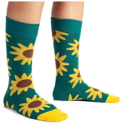 DillySocks Bunte Socken, Bio Baumwolle, Blooming Sunflower