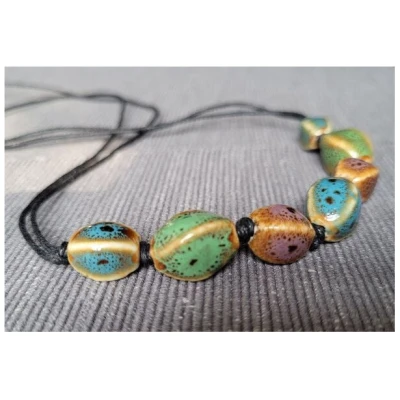 El Puente Halskette mit Keramikperlen, handmade und fairtrade